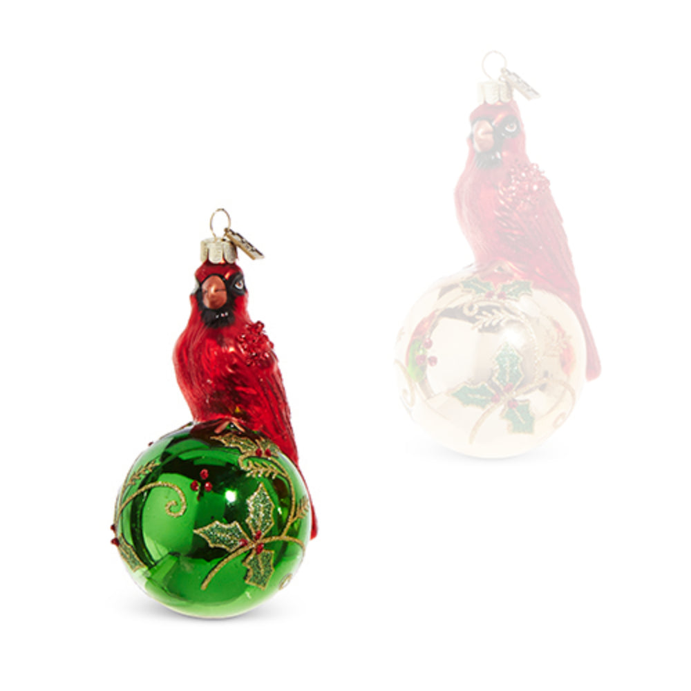 Raz Imports Exquisite Christmas Cardinal Glass Ornament for Tree Decor