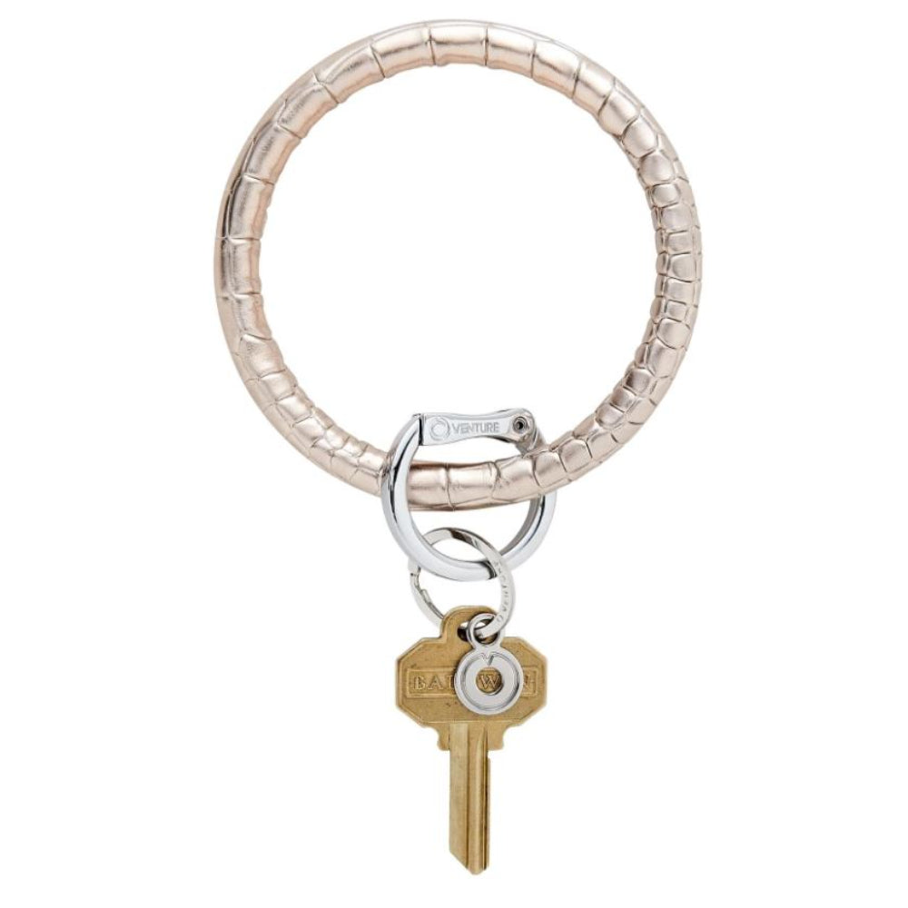 O-VENTURE Croc-Embossed Leather Big O® Key Ring - A Fashionable and Functional Key Holder Collection