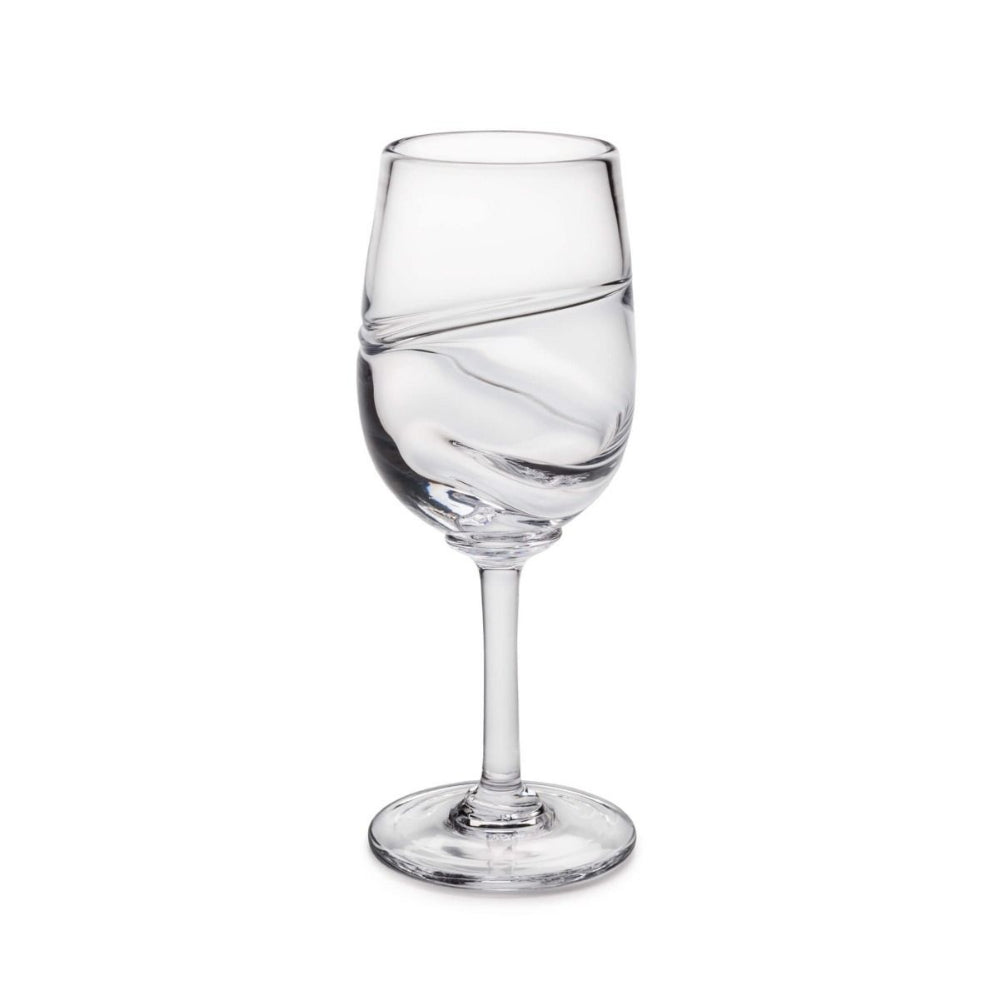 Simon Pearce Waterbury Lead - free White Wine Glass with Artistic Optic Effect