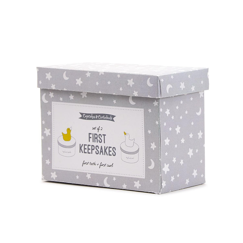 Two's Company Adorable Lucky Duckie First Tooth and Curl Keepsake Gift Set