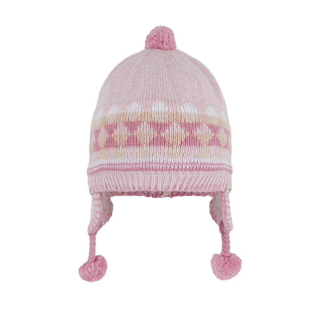 Millymook Adorable Baby Girl's Malibu Peru-Style Knitted Hat in Pink Shade