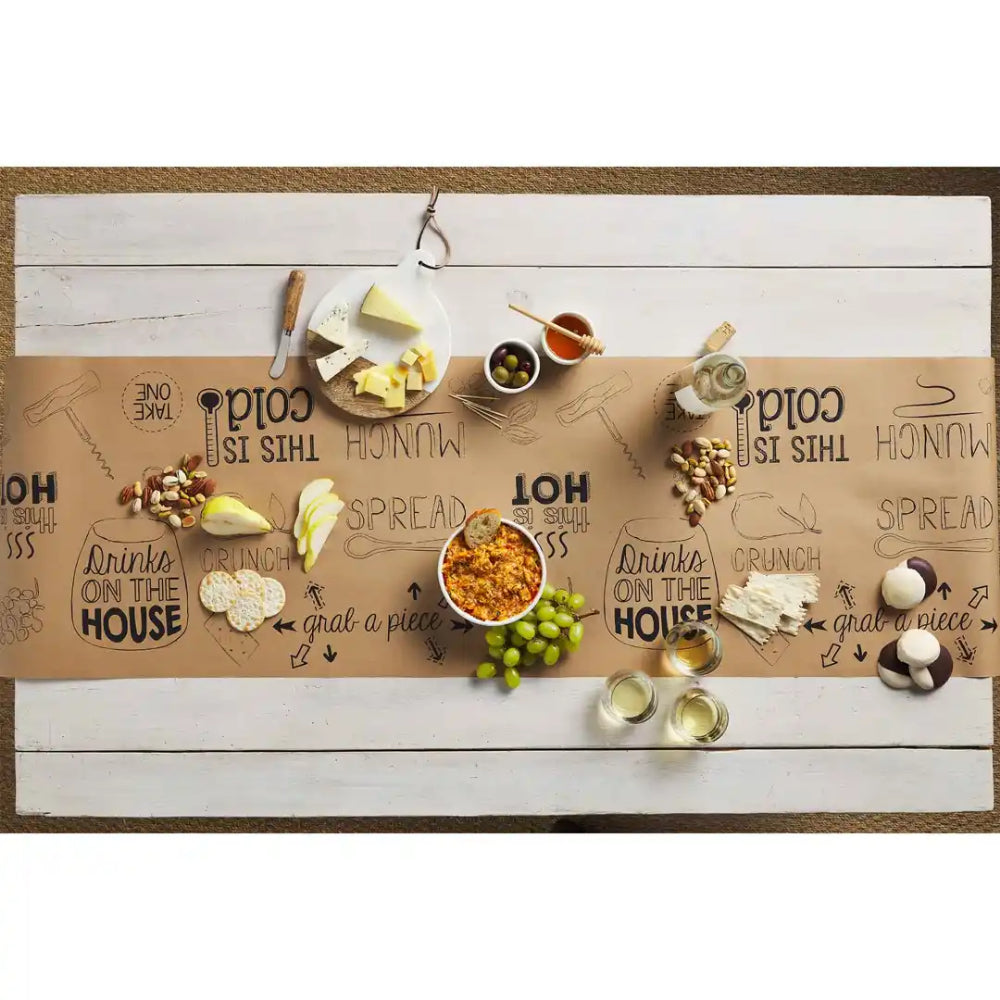 Disposable Mud Pie Art Kraft Paper Table Runner Roll for Messy Meals and Large Dinner Parties