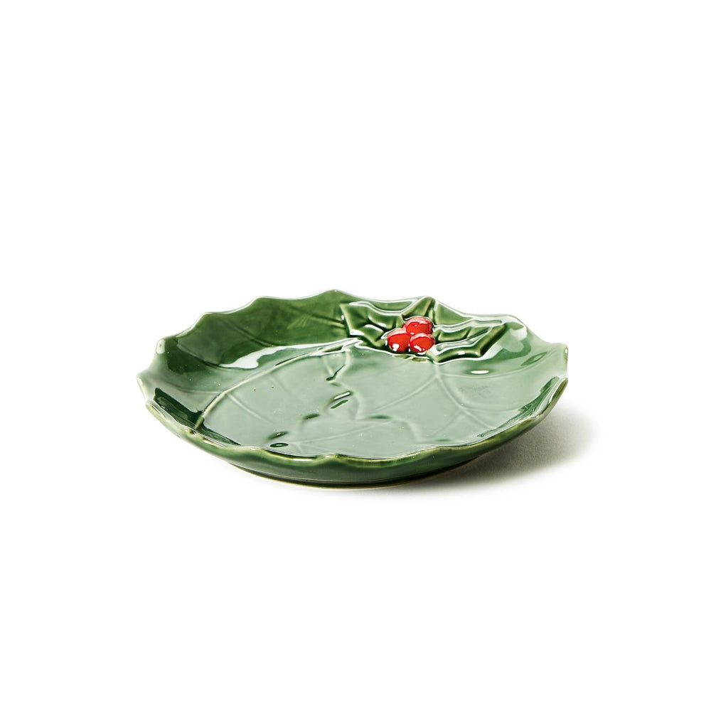 Individually Sold Sturdy Stoneware Holly Berry Tidbit Plates