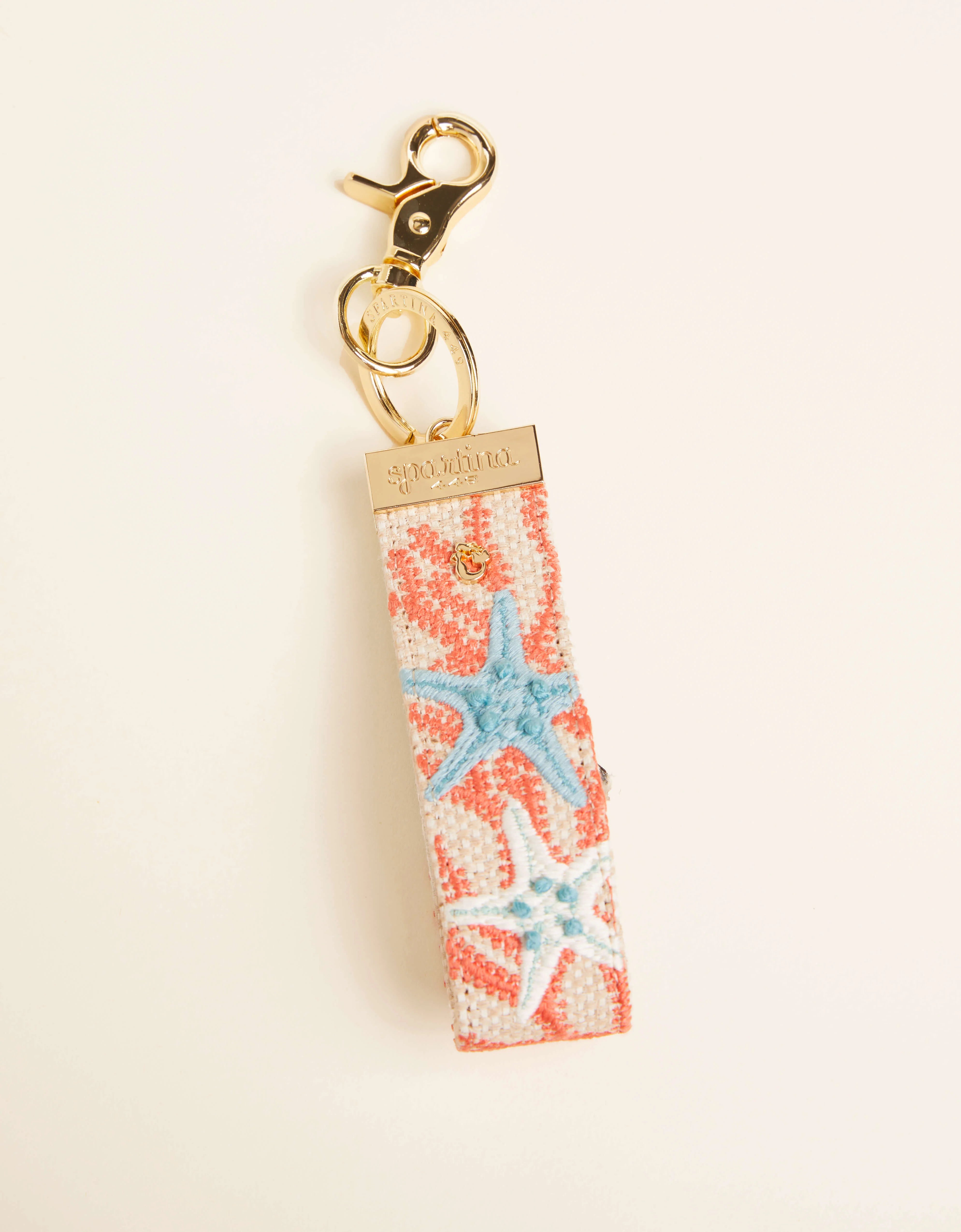 Spartina Ogeechee Sea Life Coral Embroidered Oversized Grab - N - Go Keychain