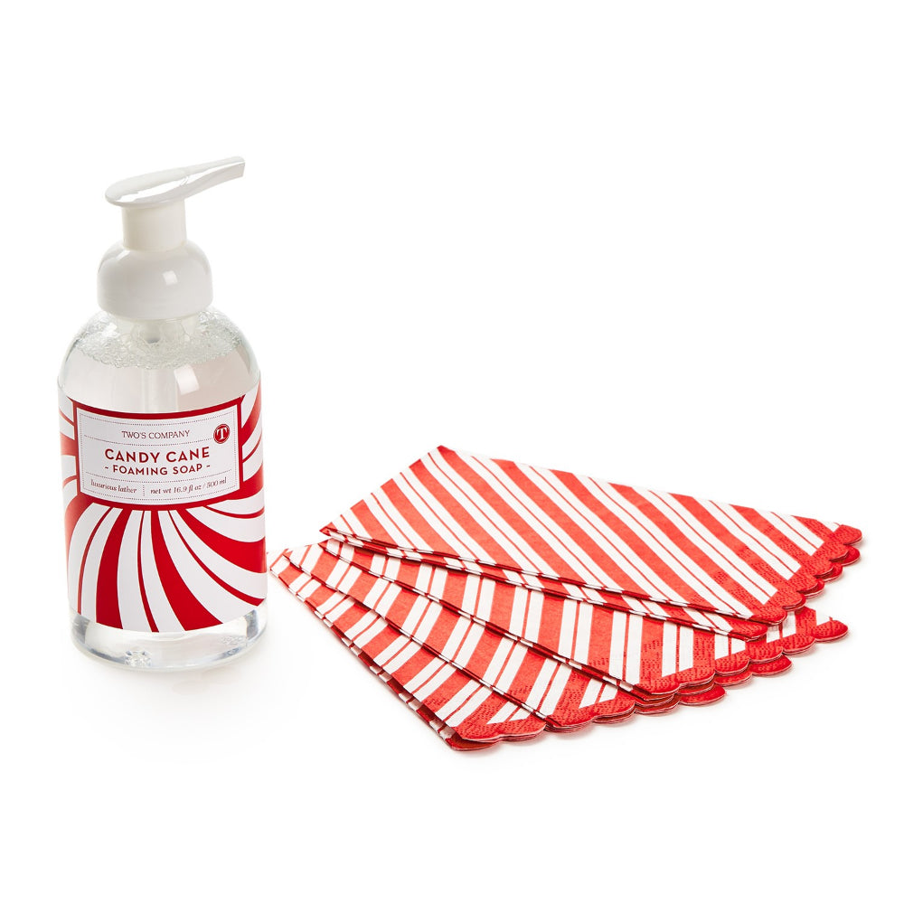 Two's Company Luxury Peppermint Soap Set with Guest Towels