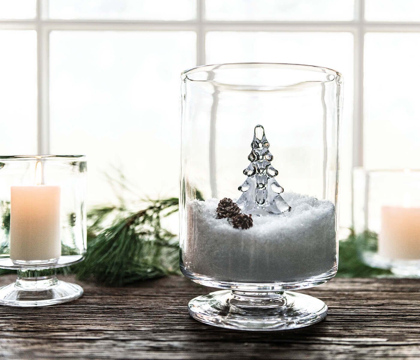 Extra Large Simon Pearce Nantucket Hurricane Glass Vessel