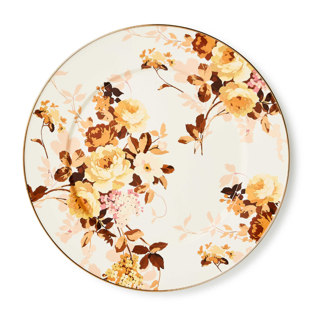 MacKenzie-Childs Exquisite Wild Rose White Decorative Serving Platter for Dining Tables