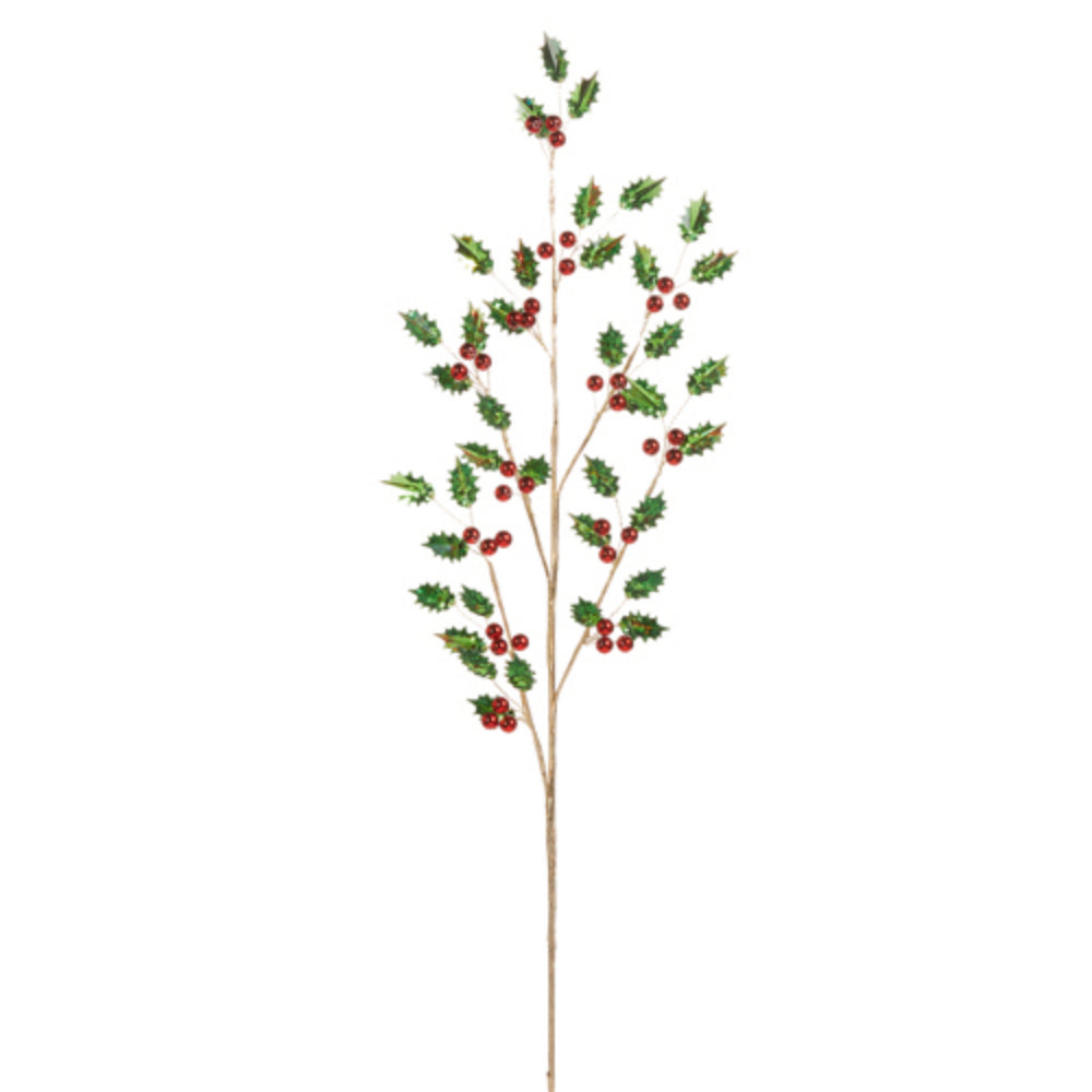 Raz Imports Decorative Jeweled Holly Spray for Festive Holiday Decorations