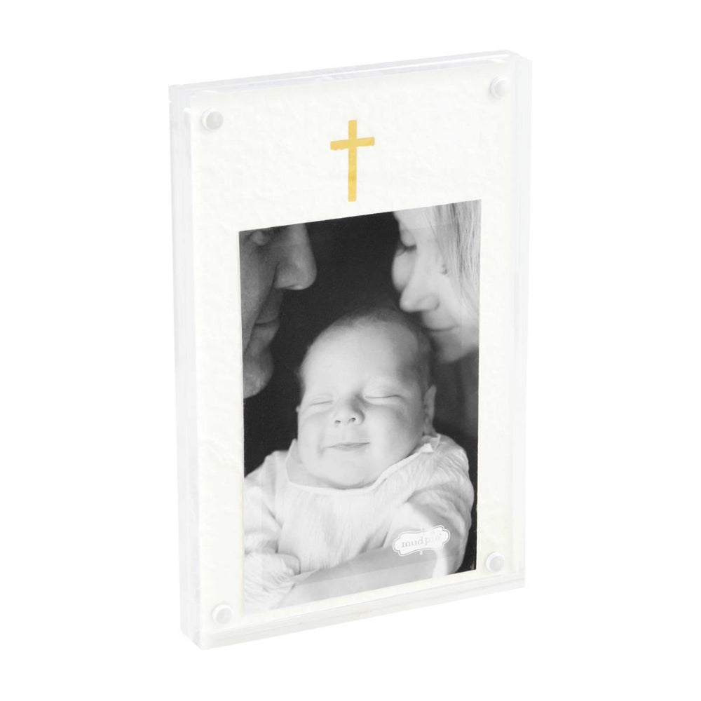 Mud Pie Hand - Painted Cross - Shaped Acrylic Photo Frame