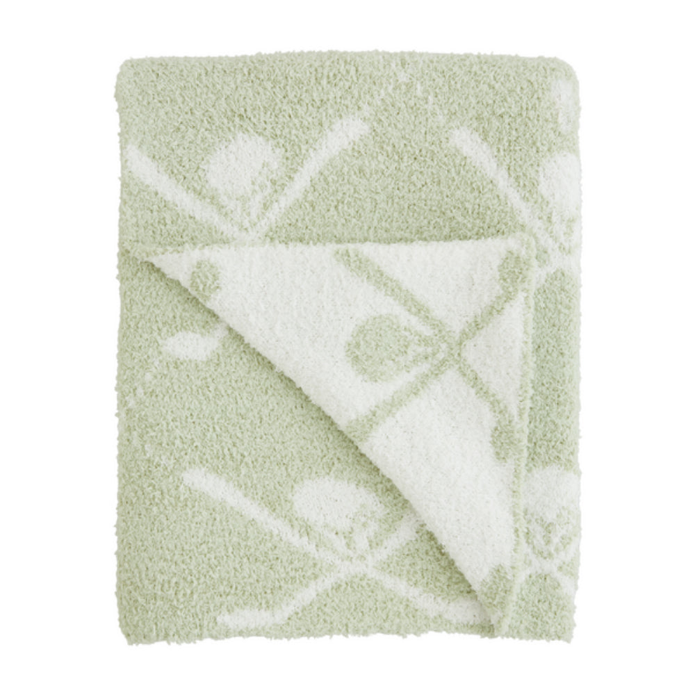 Mud Pie Soft Chenille Blanket with Charming Bow for Children