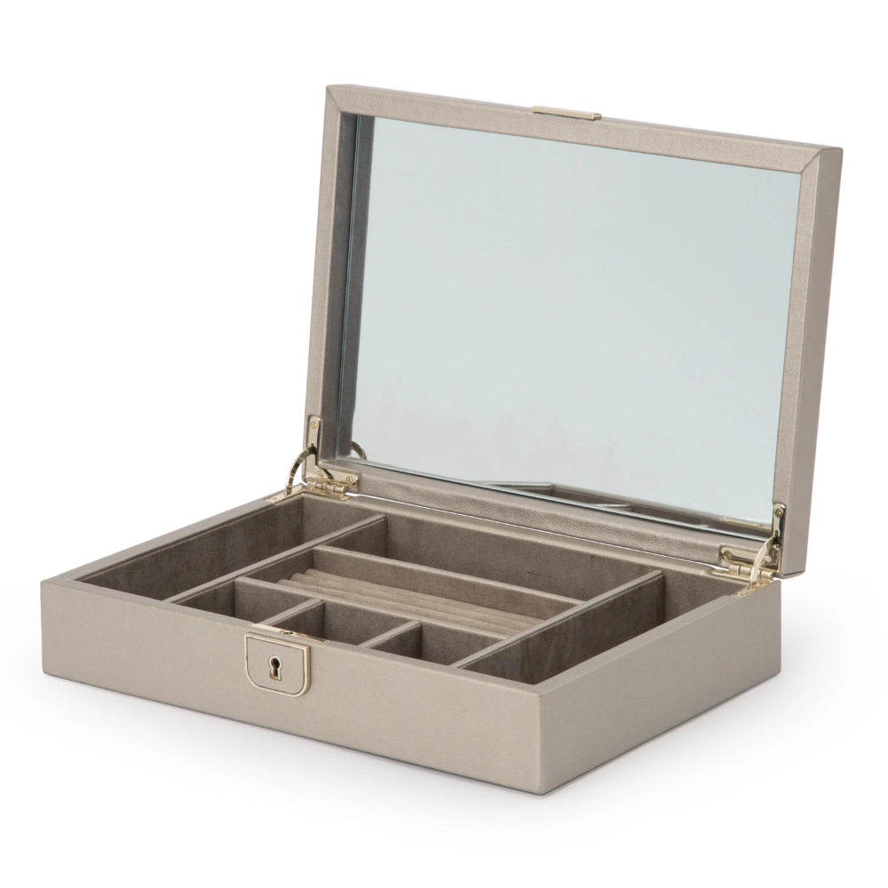 Stylish Wolf Designs Medium Palermo Jewelry Box with Gold Finish