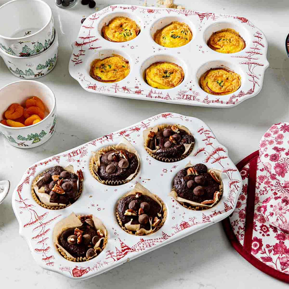 Juliska Winter Frolic - Exquisite Ceramic Country Estate Muffin Baking Dish