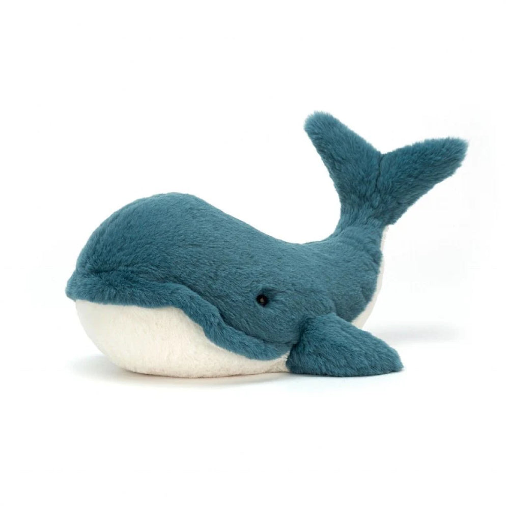 Small-Sized Jellycat Wally Whale with Vibrant Teal Fur