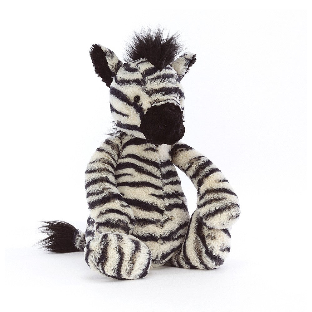 Medium-sized Jellycat Bashful Zebra with Silky Mane