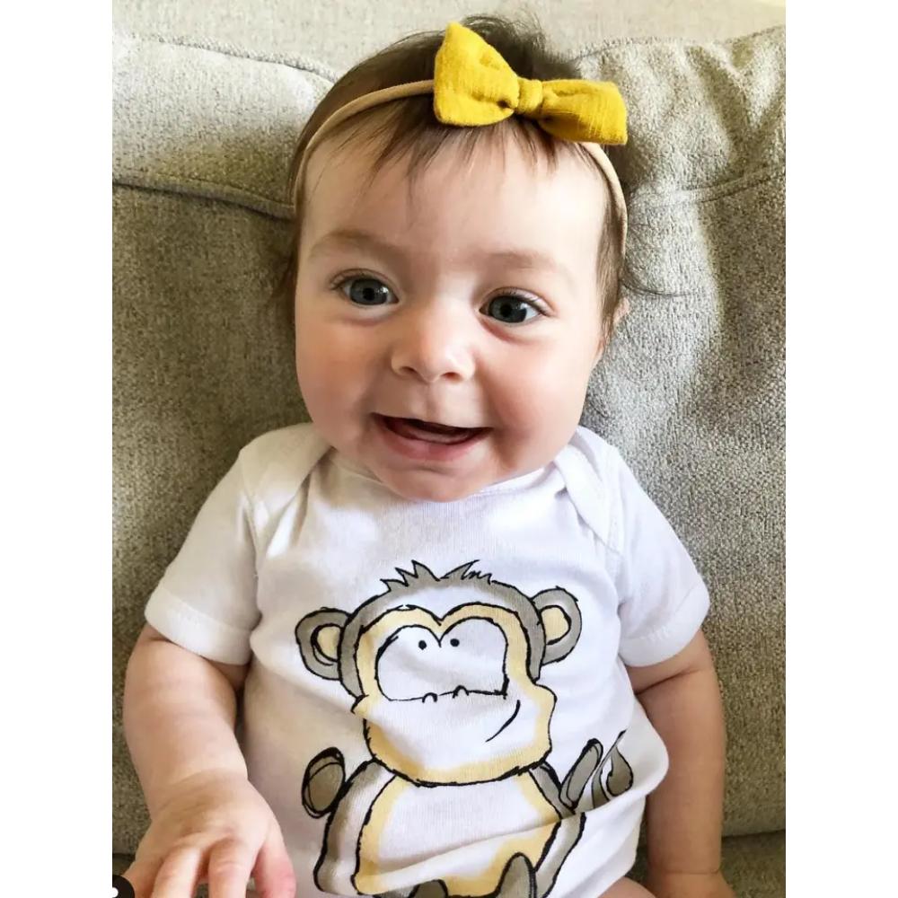 Adorable Marvin Monkey Printed Baby Bodysuit for Infants