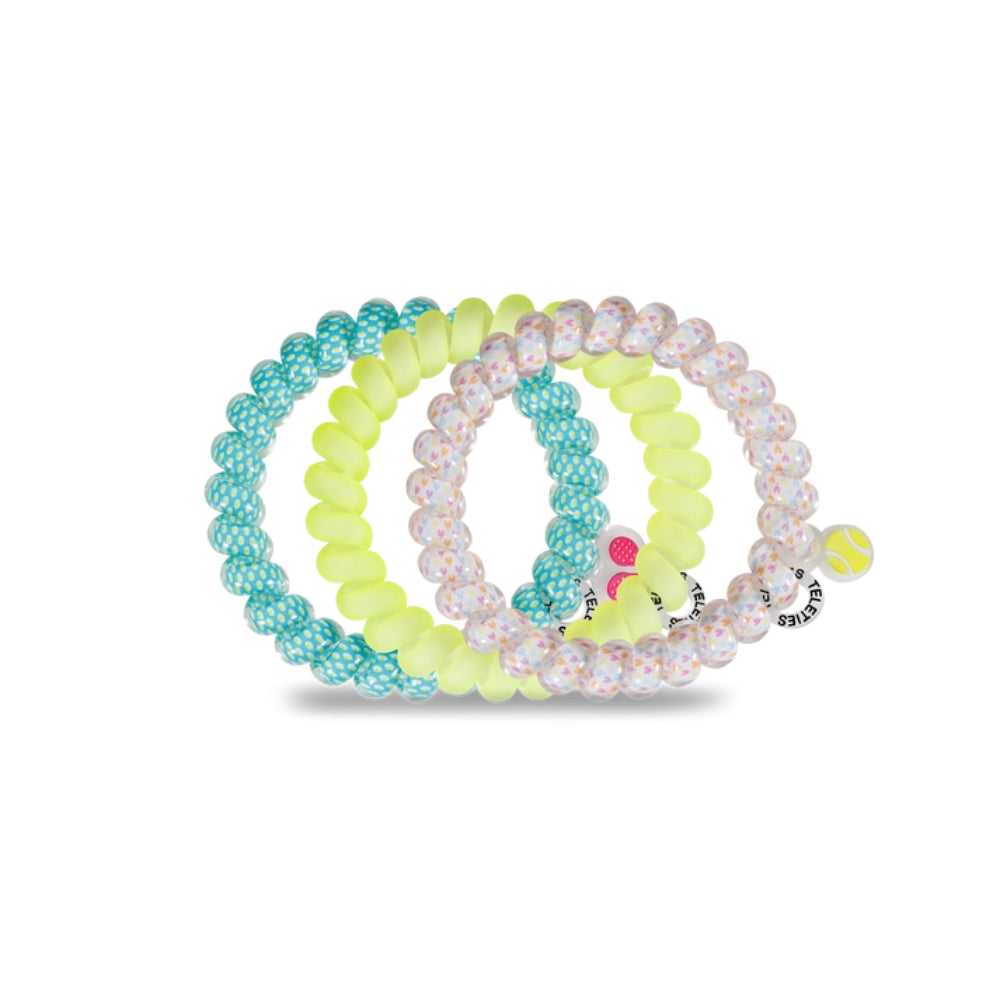 TELETIES Large Spiral Hair Coils - Tennis-Style Hair Ties Set of Three