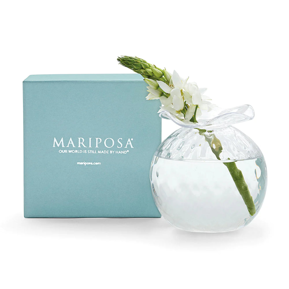 Exquisite Mariposa Clear Pineapple Textured Decorative Bud Vase for Flower Display