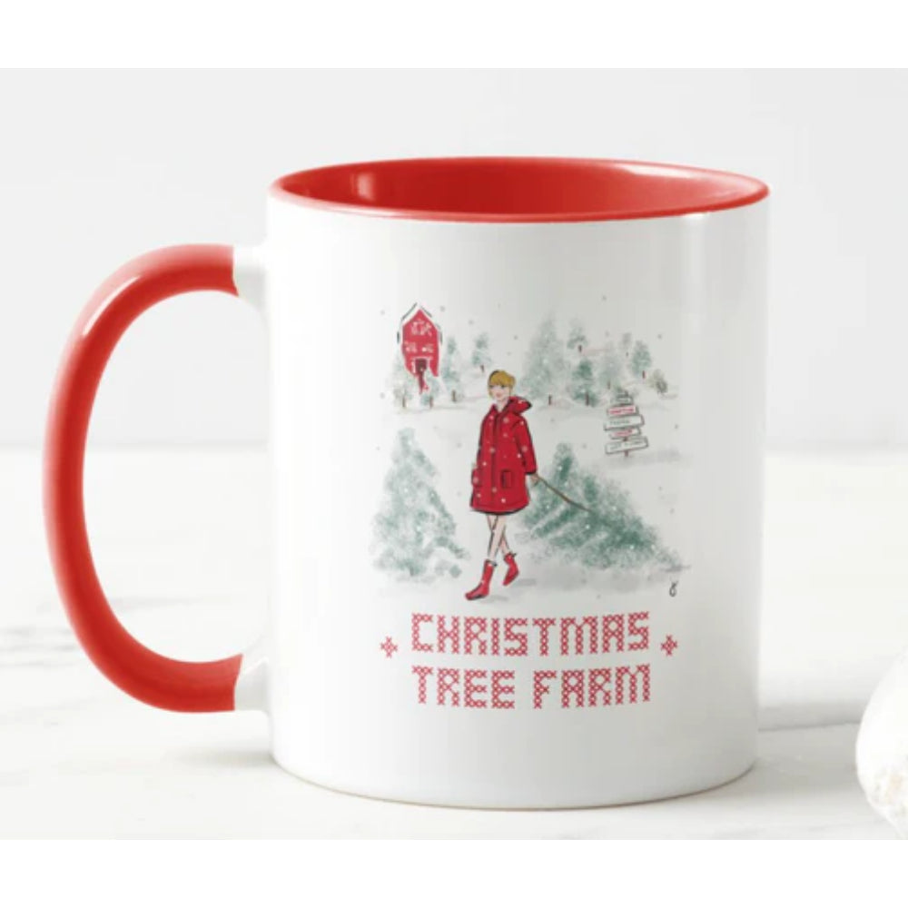 15oz Taylor Swift Christmas Tree Farm Design Mug for Festive Holidays