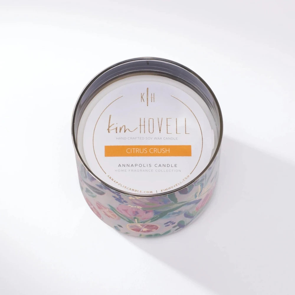 Annapolis Candle Kim Hovell Collection - 12oz Citrus Fleur 3 - Wick Candle with 70+ Hour Burn
