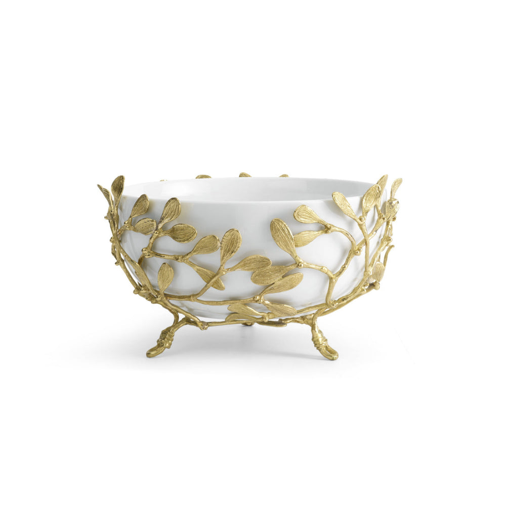 Michael Aram's Exquisite Mistletoe-themed Porcelain Serving Bowl for Holiday Celebrations