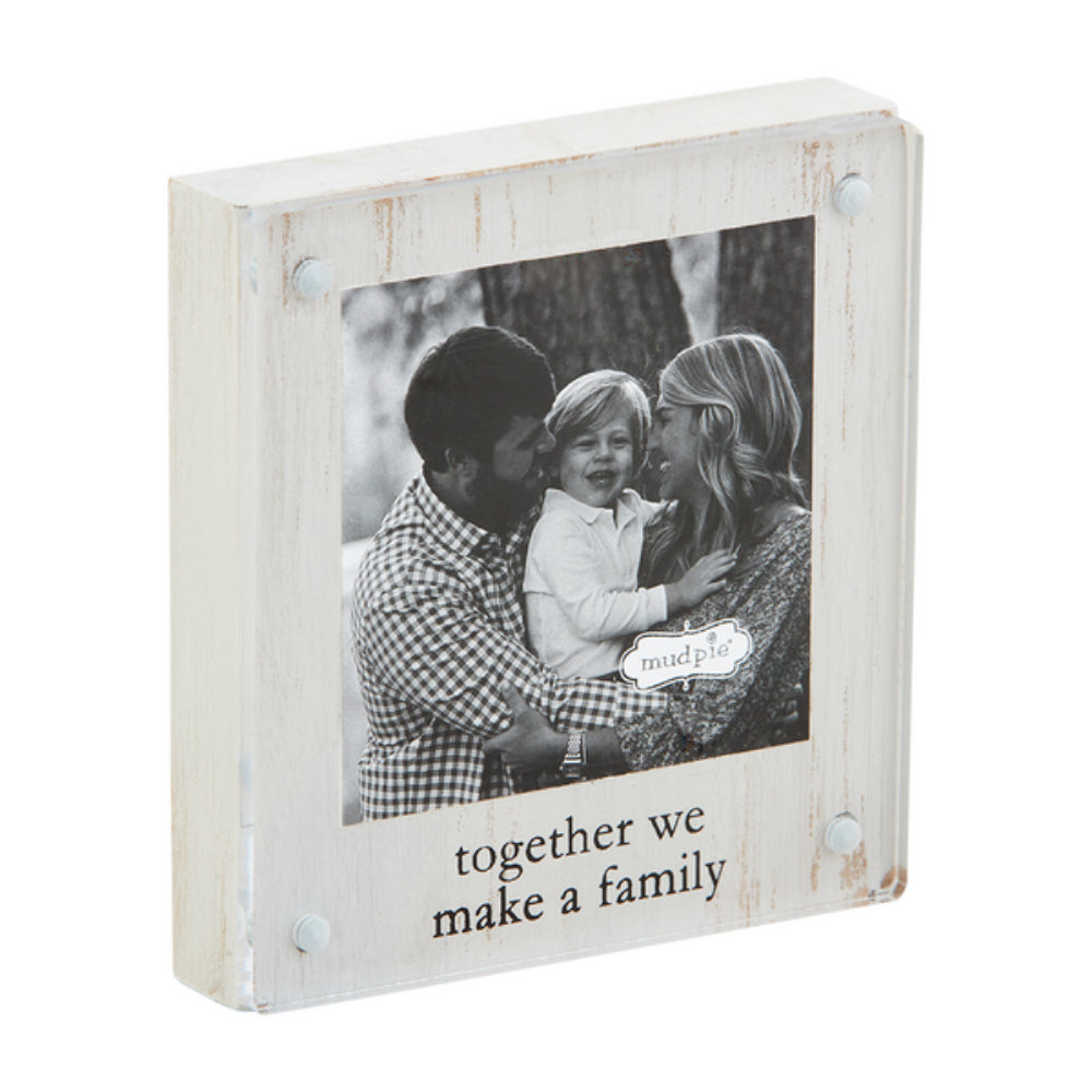 Mud Pie High - quality Pine Acrylic Block Family Picture Frame