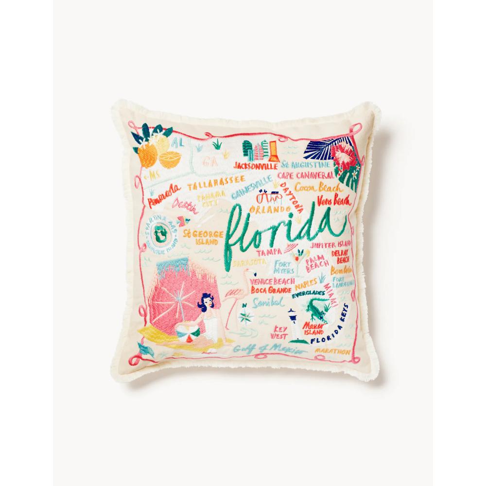 Florida-themed Spartina Embroidered Decorative Throw Pillow