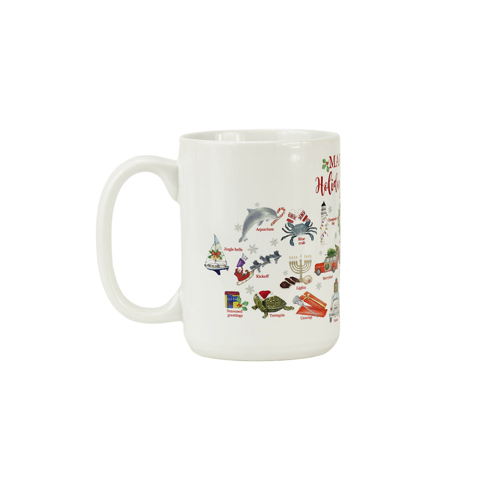 Dishique Cozy Ceramic 15-Ounce Maryland Holiday Drinking Mug