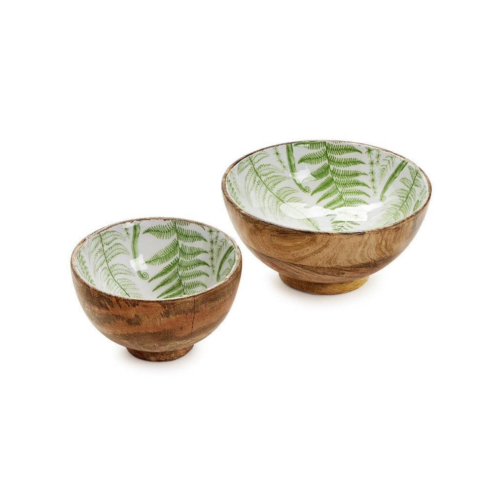 Exquisite Hand-Crafted Mango Wood Pedestal Bowls by Two's Company