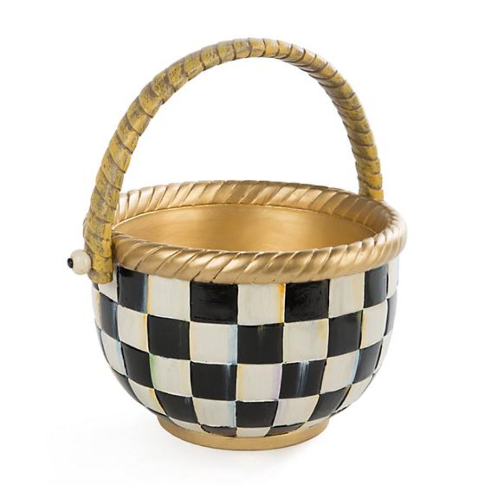 Large MacKenzie-Childs Courtly Check Basket for Festive Display