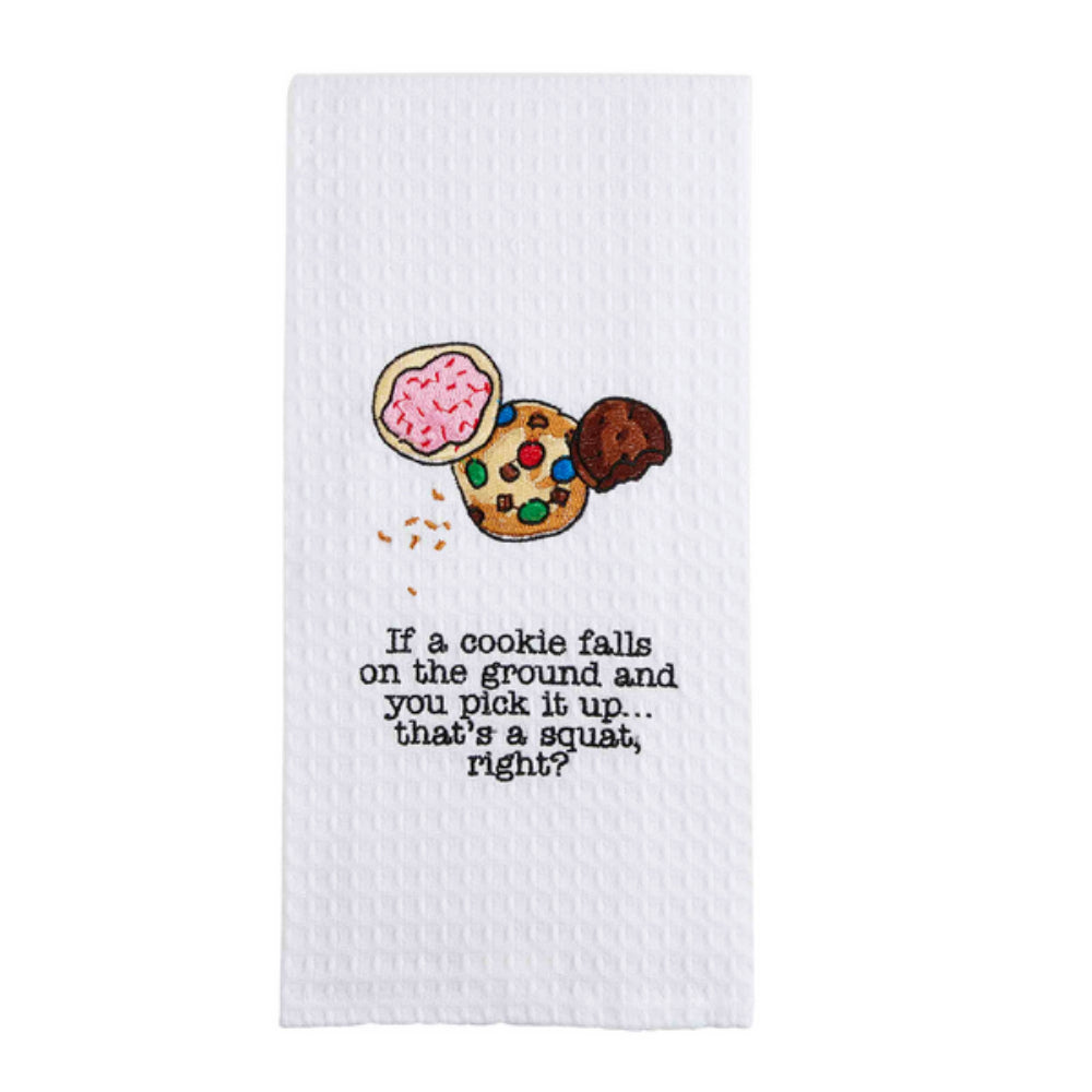 Embroidered Black and White 100% Cotton Towels by Mud Pie