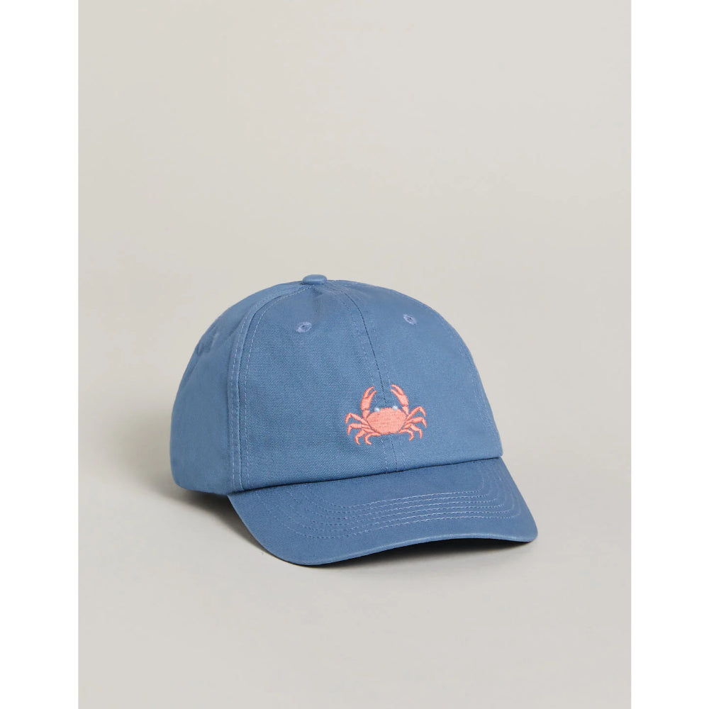 Stylish Denim Blue Spartina Baseball Hat with Crab Embroidered