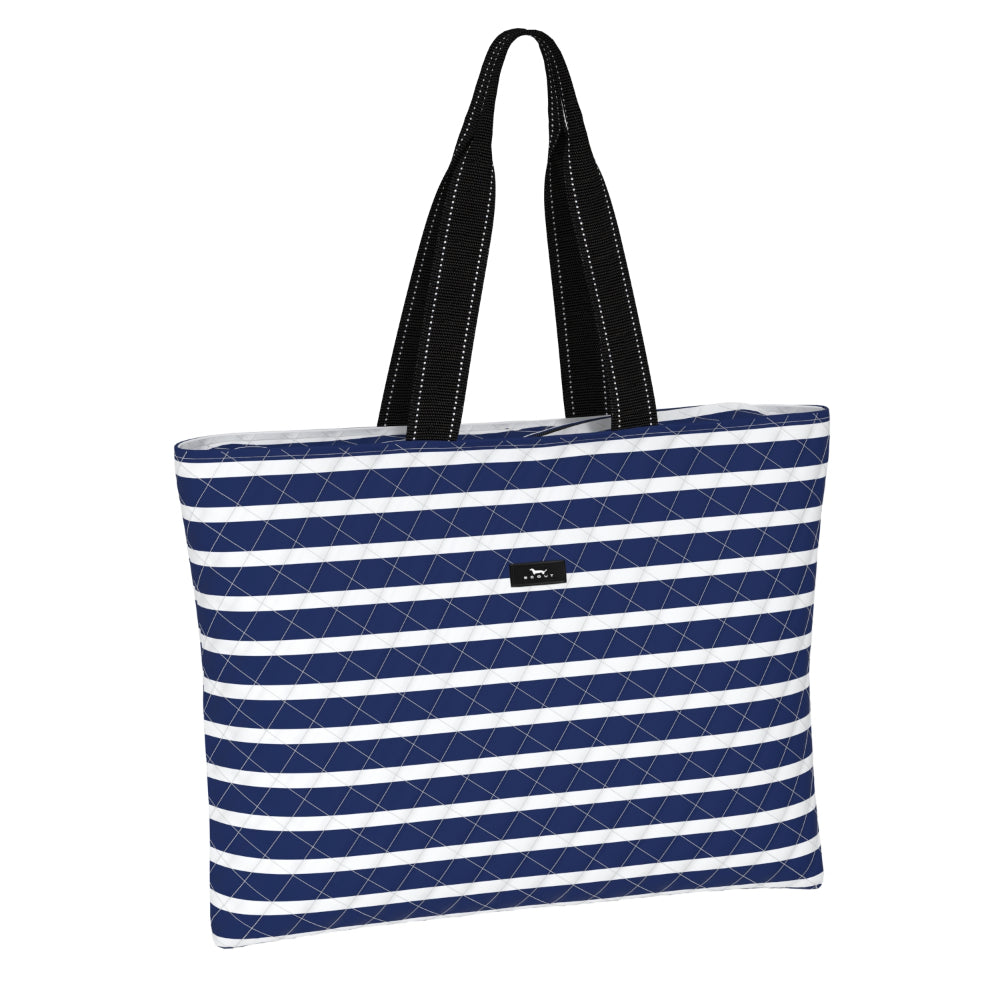Scout Plus One Travel Tote Bag with Zipper Pouch - Nantucket Navy Color