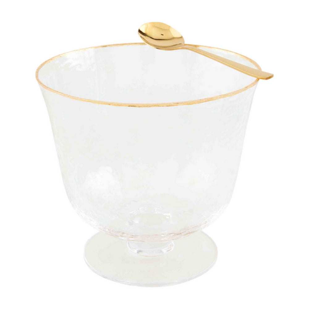 Luxurious Mud Pie Gold Trimmed Glass Pedestal Bowl Set for Diverse Occasions