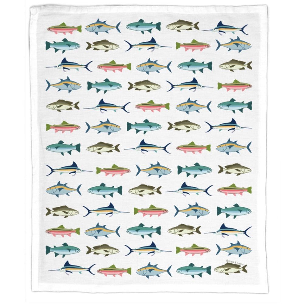 Organic Cotton Sea Fish Tea Towel by Coast and Cotton