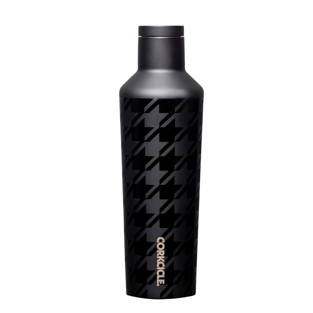 16oz Corkcicle Canteen in Stylish Onyx Houndstooth Design