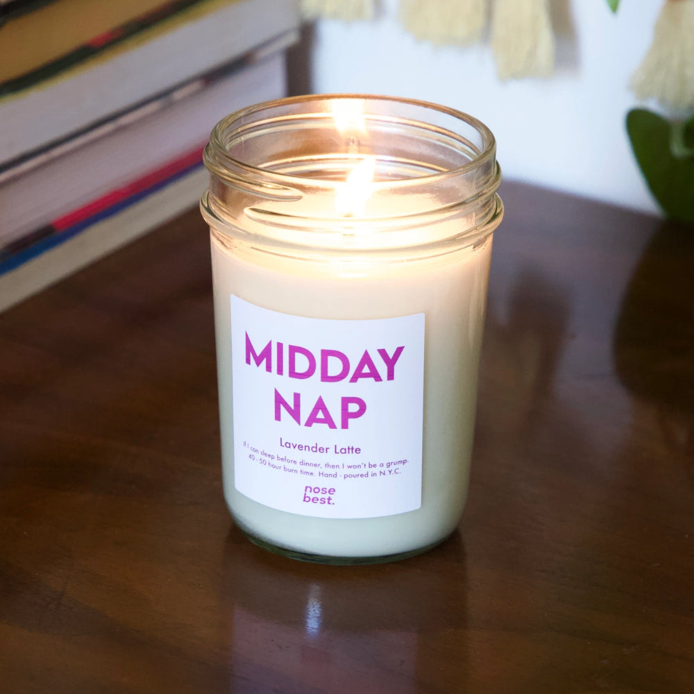 8oz Handmade Midday Nap Soy Candle - Lavender Coffee Fragrance