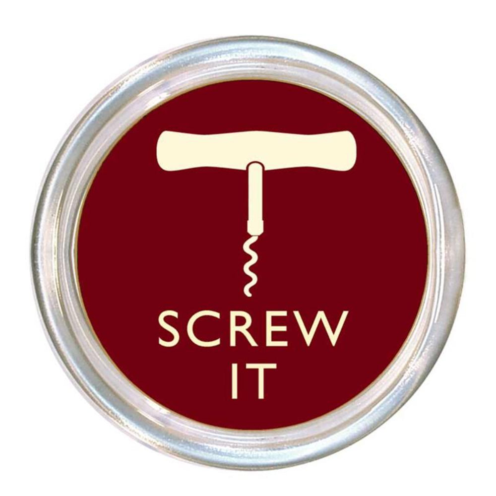 5-Inch Glass Coaster and Trinket Tray - 'Screw It' Design
