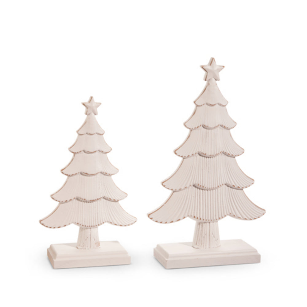 Whitewashed Decorative Trees in Two Sizes