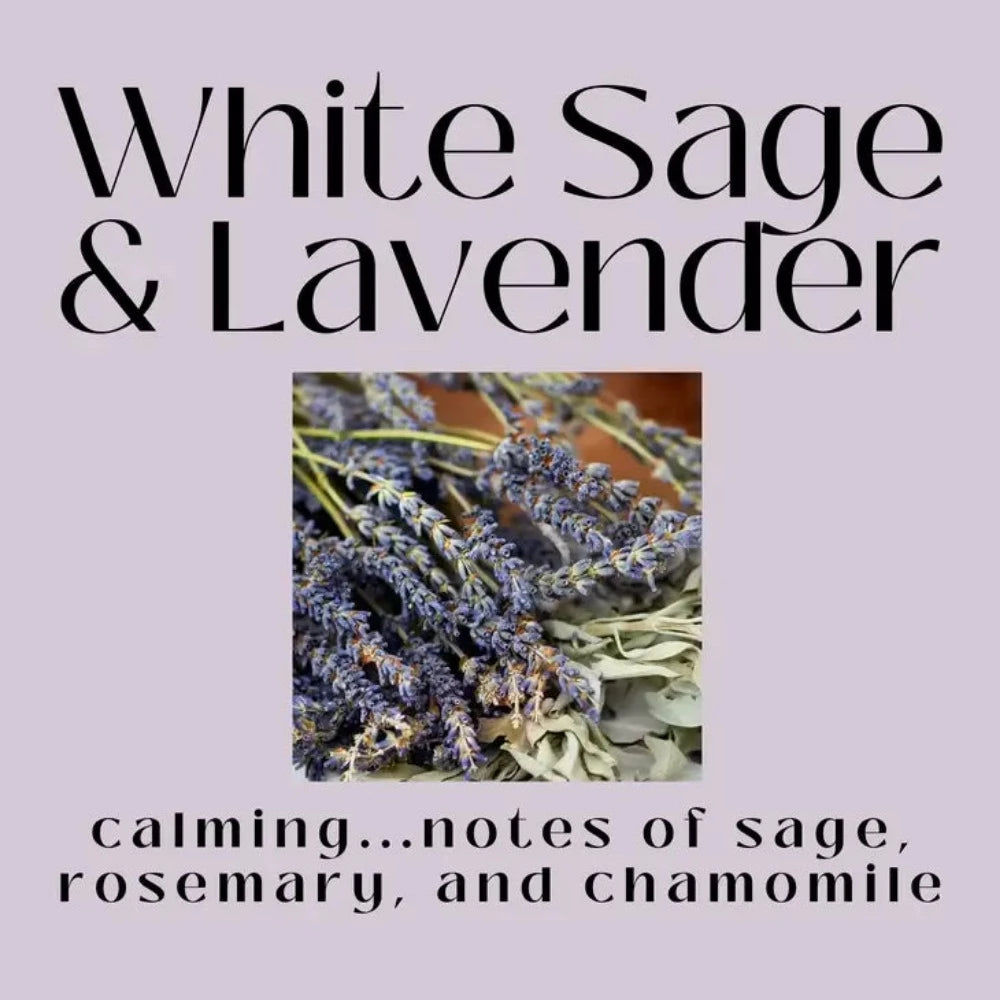 9 oz. Glamorous Tin of Premium White Sage and Lavender Scented Soy Wax Candle