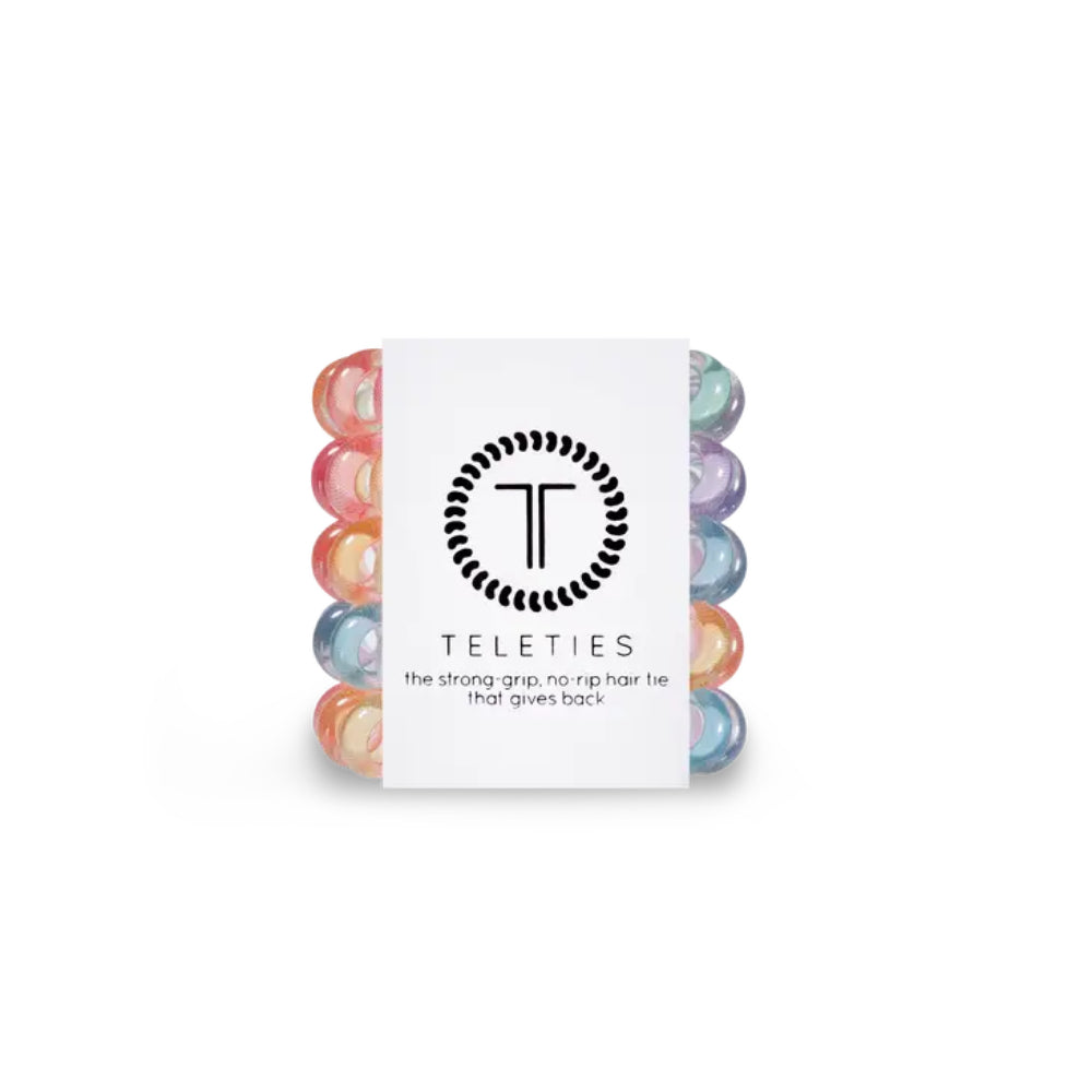 TELETIES Branded Tiny Hair Tie Set - Pack of 5 Pieces