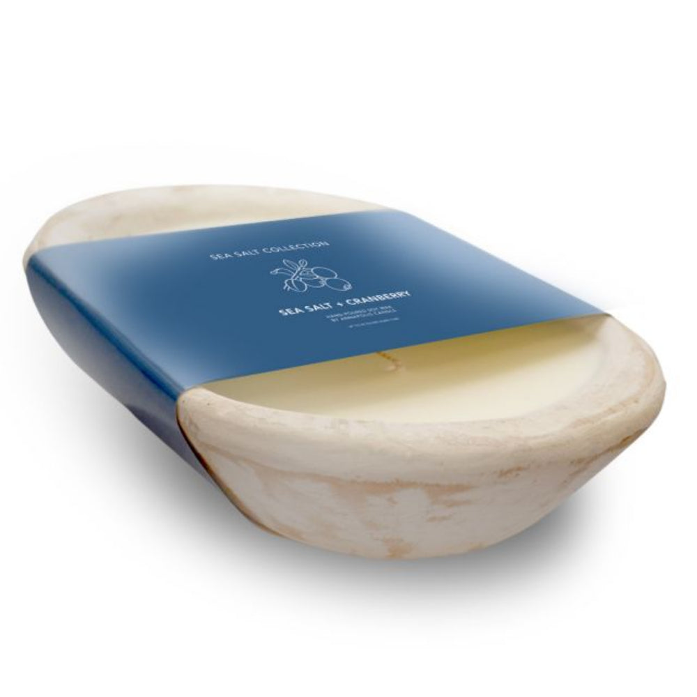 Hand-Carved Annapolis Coastal Dough Bowl Candle with Sea-Salt Fragrance