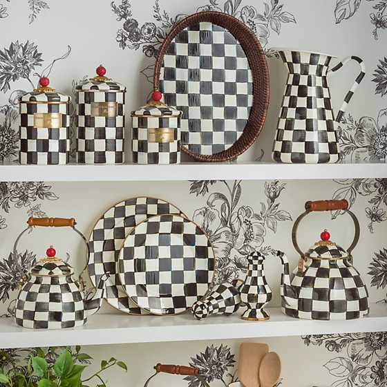 MacKenzie-Childs Enameled Steel Courtly Check Decorative Canister for Multiple Purposes