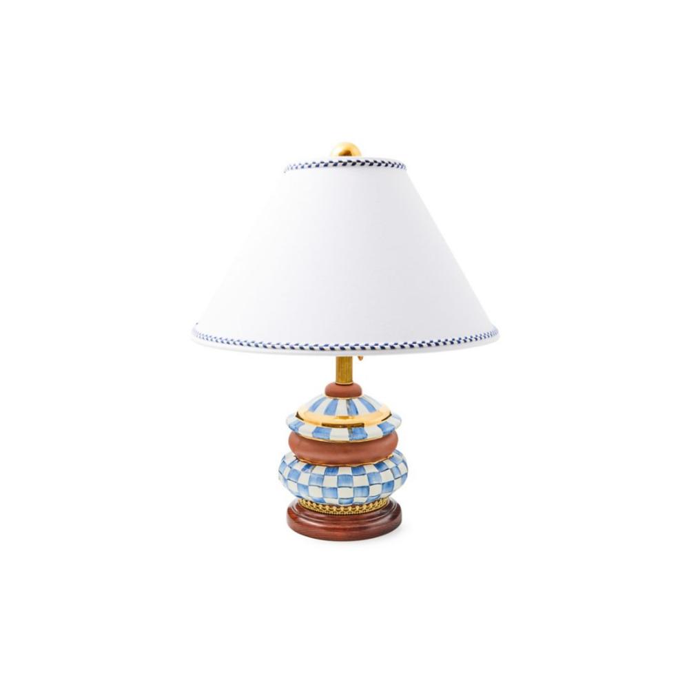 MacKenzie-Childs Handmade Royal Check Groovy Gold-Embellished Table Lamp