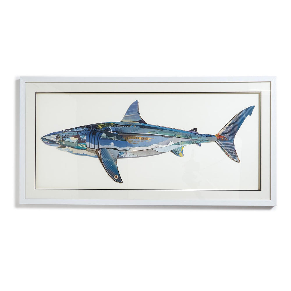 Unique Handmade 3D Great White Shark Paper Collage Wall Art - In-Store Pickup