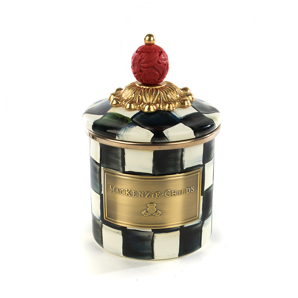 MacKenzie-Childs Enameled Steel Courtly Check Decorative Canister for Multiple Purposes