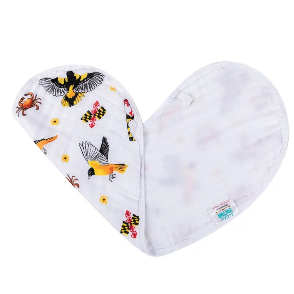 Little Hometown Maryland Infant Burping Cloth and Baby Bib Set