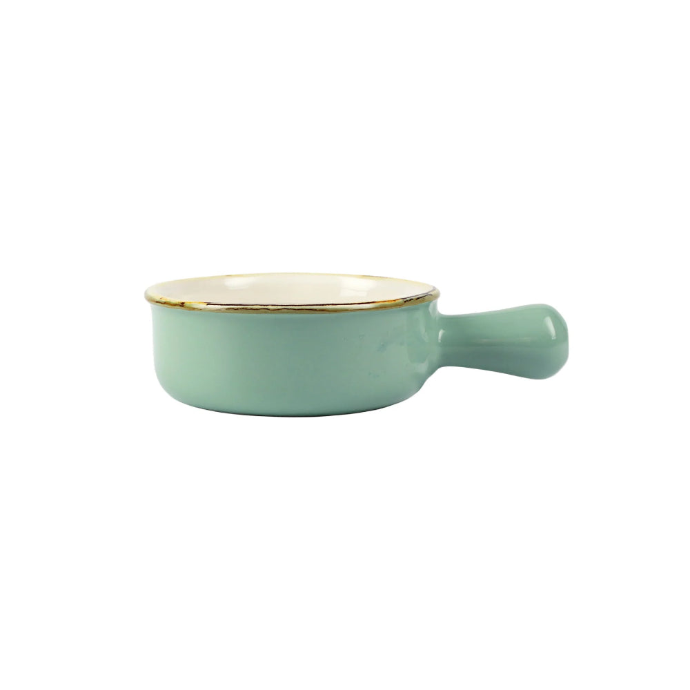 Vietri Italian Small-Sized Round Baking Dish with Oversized Handle