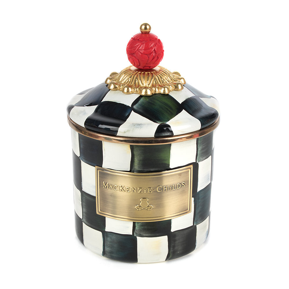 MacKenzie-Childs Enameled Steel Courtly Check Decorative Canister for Multiple Purposes