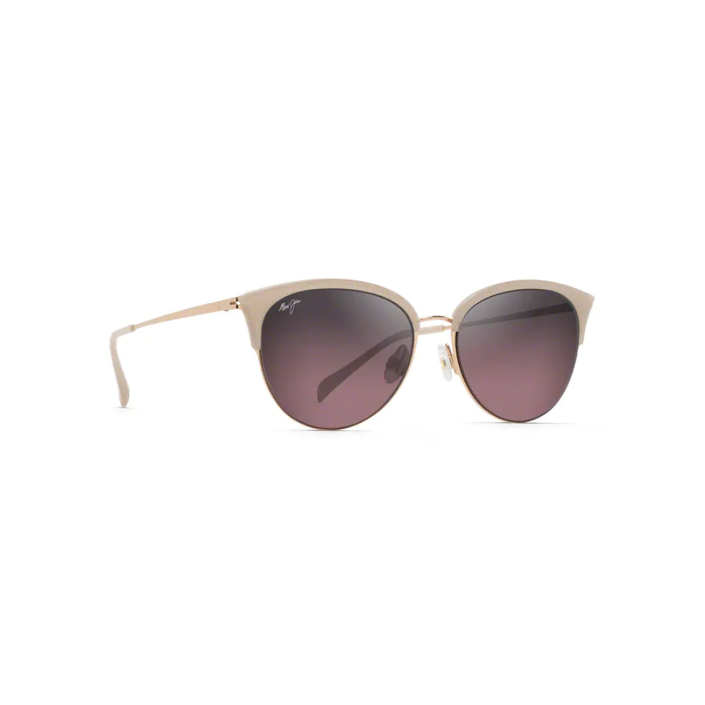 Maui Jim OLILI Retro Cat Eye Sunglasses with Memory Metal and Glossy Finish