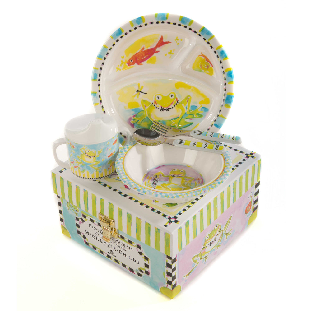 MacKenzie-Childs BPA-Free Frog-themed Toddler Dinnerware Gift Set